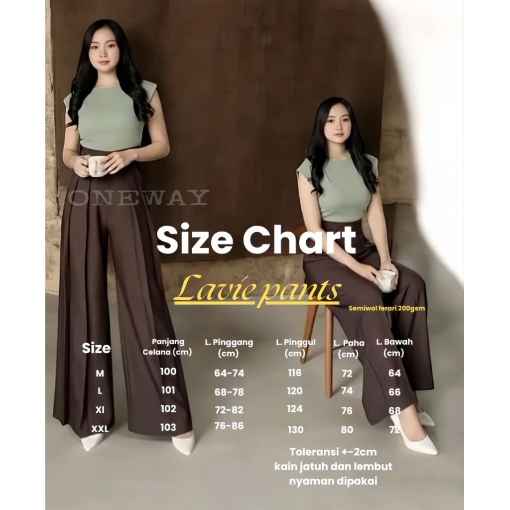 Celana Panjang Wanita - Culote Palazzo Highwaist - Gambar 9