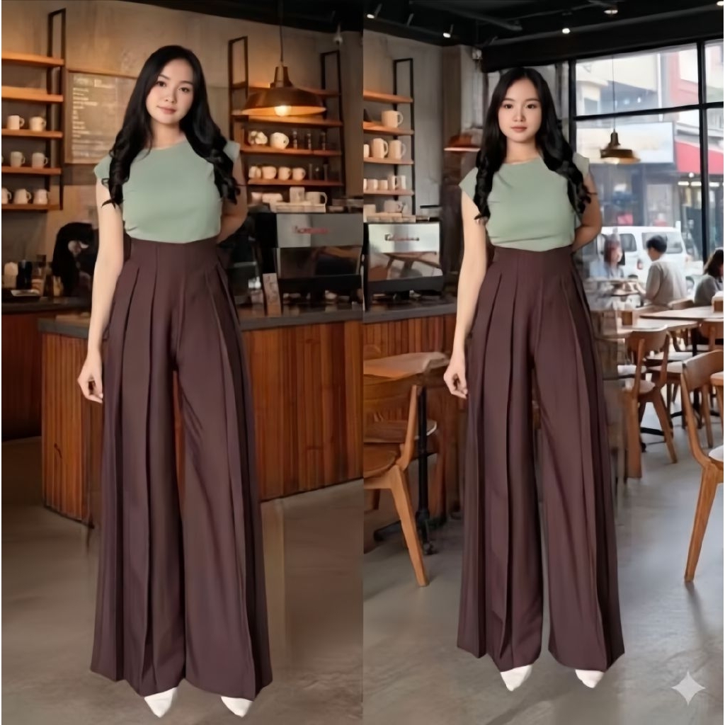 Celana Panjang Wanita - Culote Palazzo Highwaist