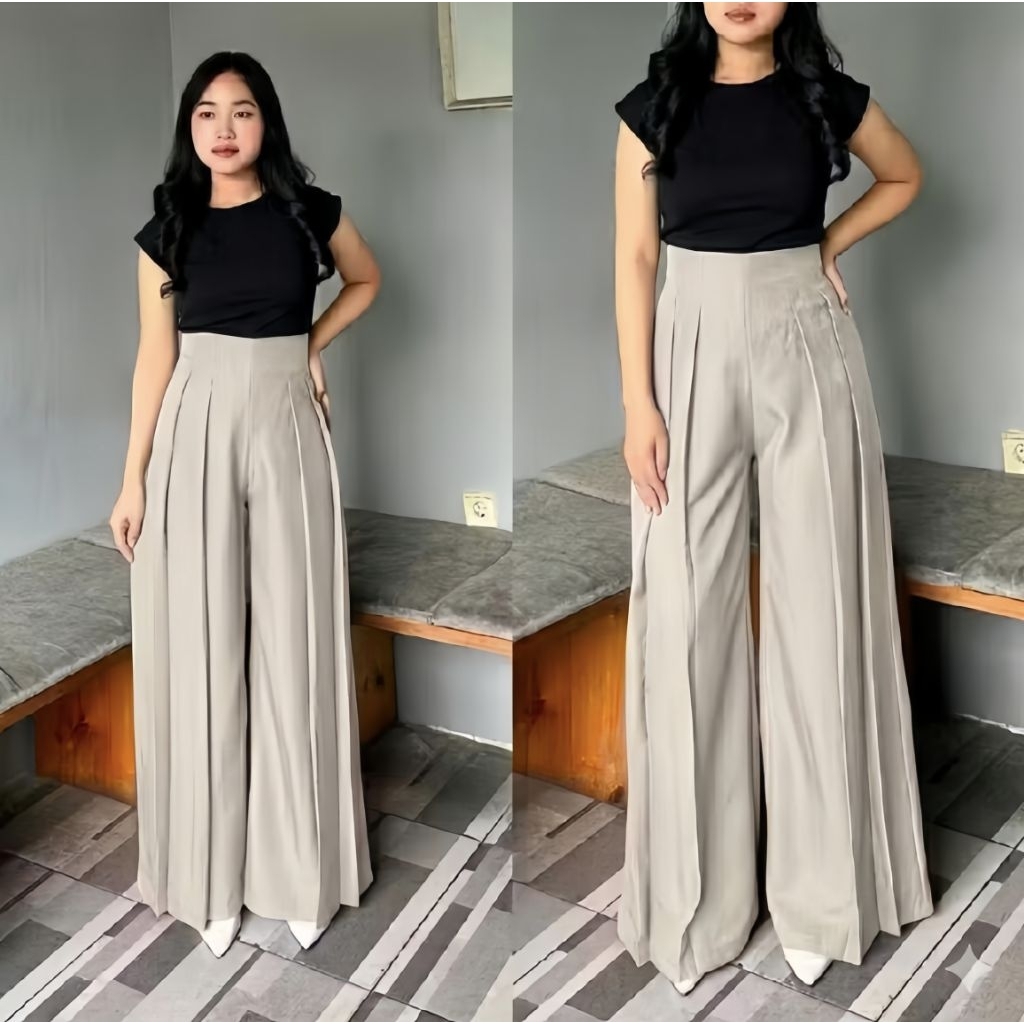 Celana Panjang Wanita - Culote Palazzo Highwaist - Gambar 3