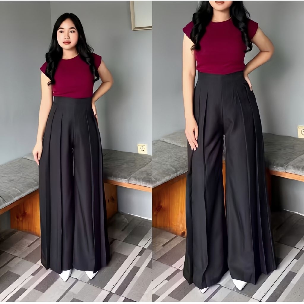 Celana Panjang Wanita - Culote Palazzo Highwaist - Gambar 8
