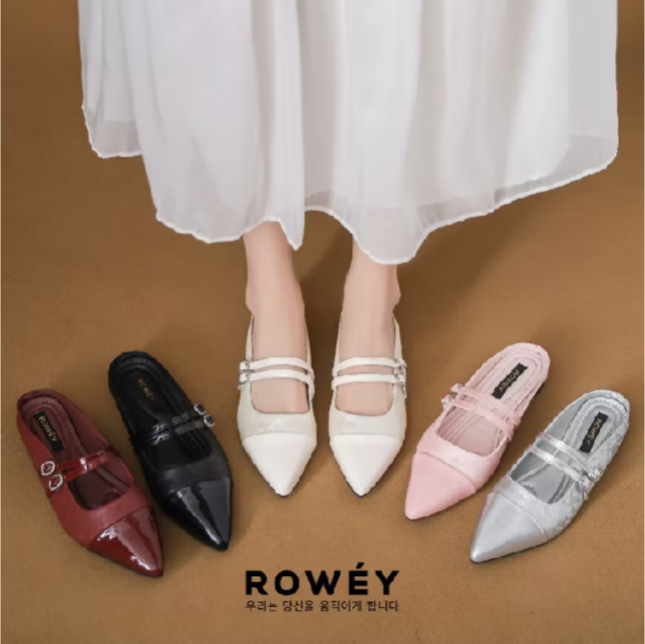 ROWEY Sepatu Sandal Flat Mules Korea Murah Beverly