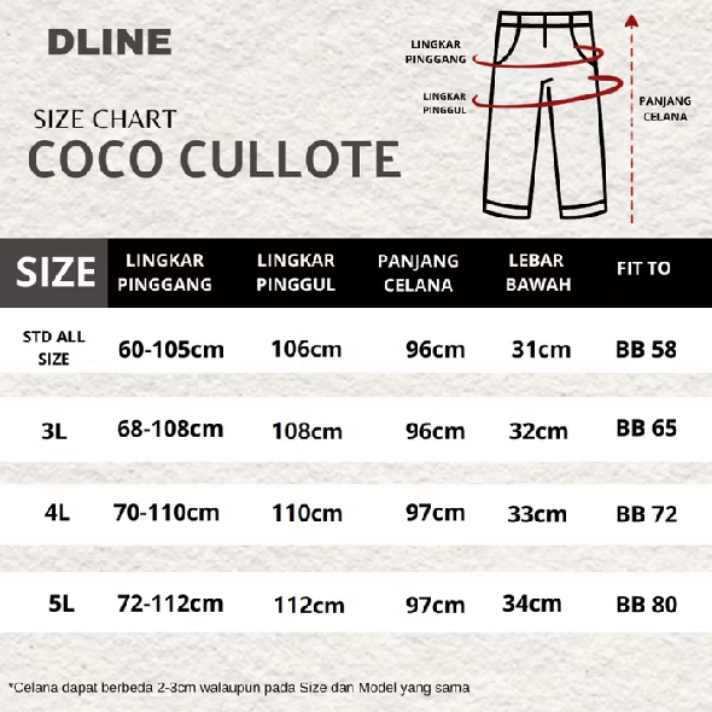 Celana Kulot Panjang Jeans Wanita Fit Super Jumbo 100kg Bigsize Jumbo Pinggang Karet Coco DLINE - Gambar 8