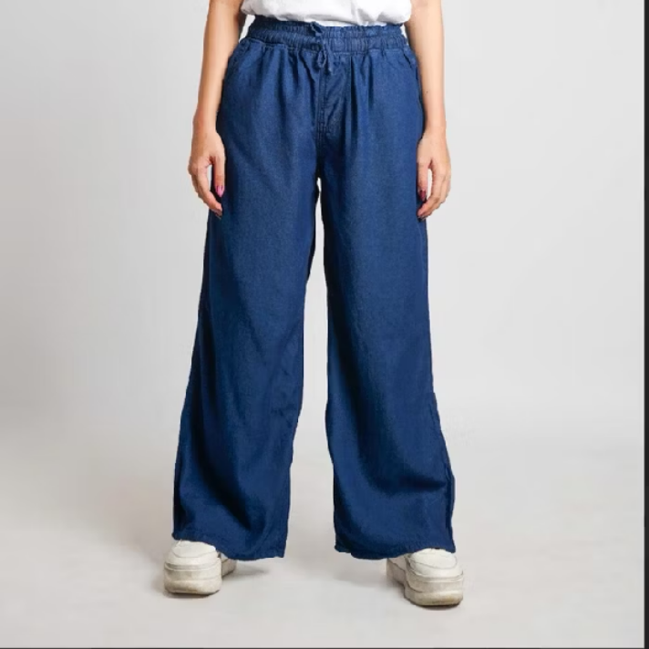 Celana Kulot Panjang Jeans Wanita Fit Super Jumbo 100kg Bigsize Jumbo Pinggang Karet Coco DLINE - Gambar 6