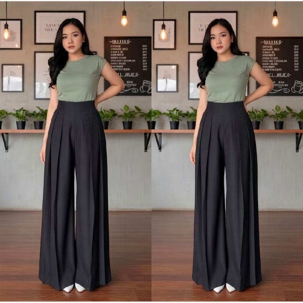 Celana Panjang Wanita - Culote Palazzo Highwaist - Gambar 5