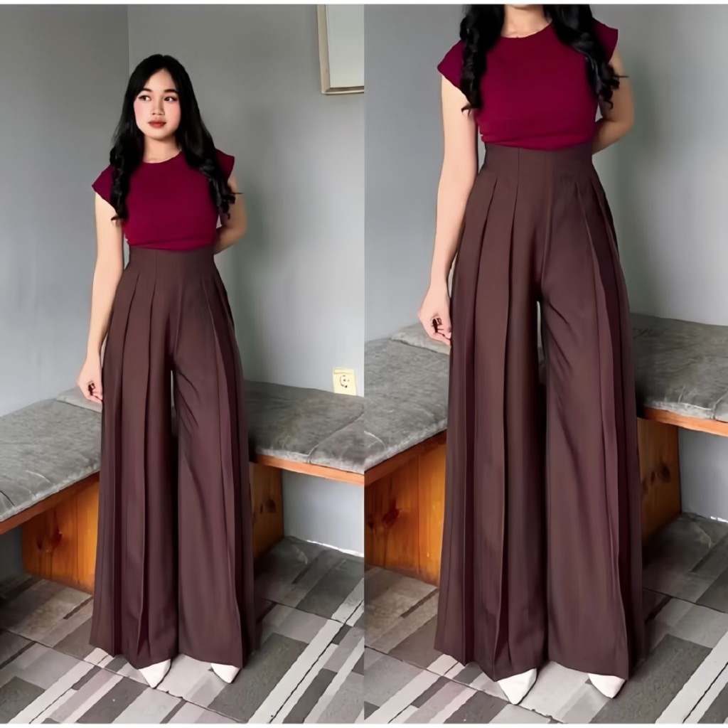Celana Panjang Wanita - Culote Palazzo Highwaist - Gambar 7